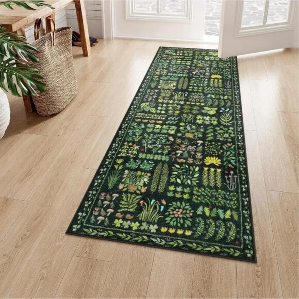 New 2x6 Washable Runner Rug, Non-Slip Low-Pile Floral Carpet for Hallway & Entry